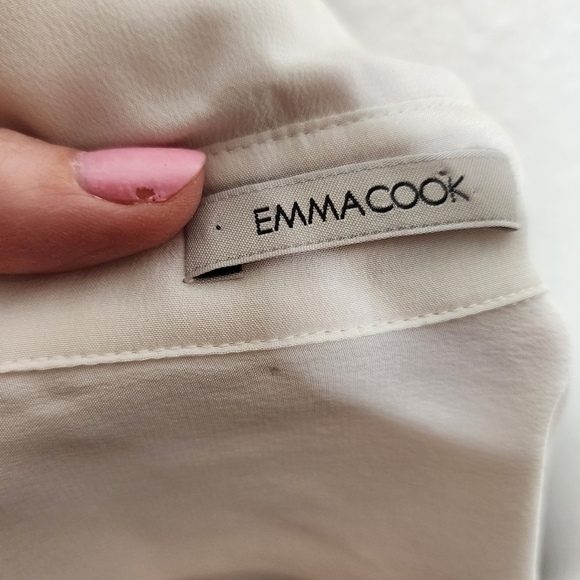 EMMA COOK Blue Silk Button Down Blouse 8 - Picture 4 of 5